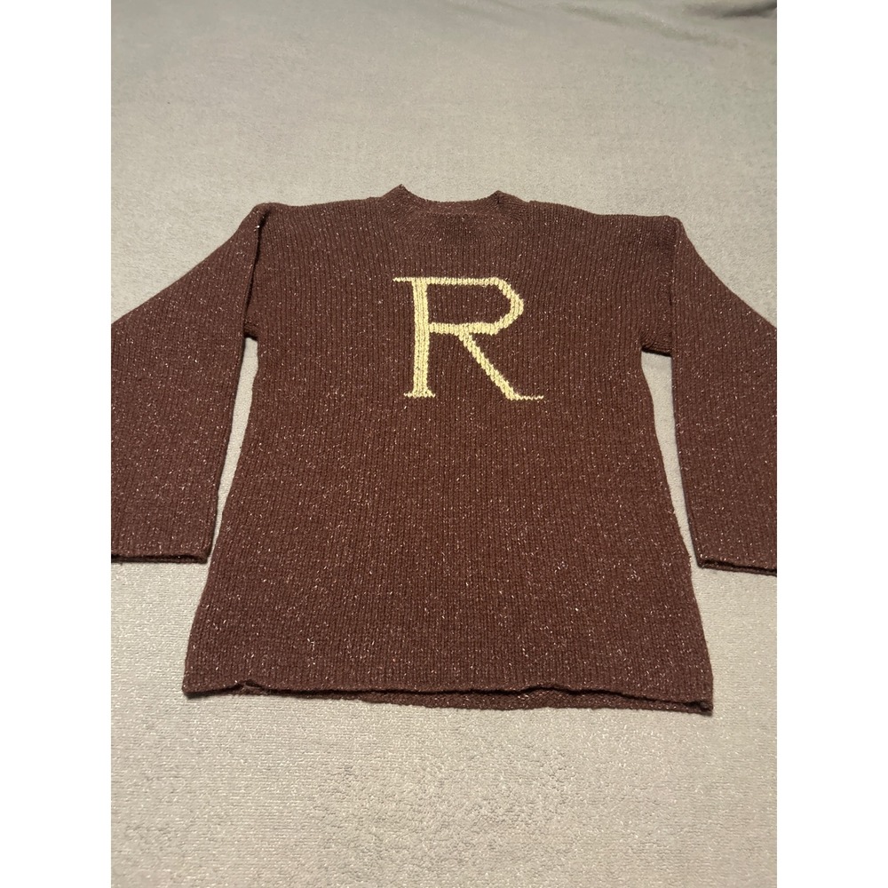 Lochaven of Scotland Harry Potter Ron Weasley R Initial Sweater Brown Medium